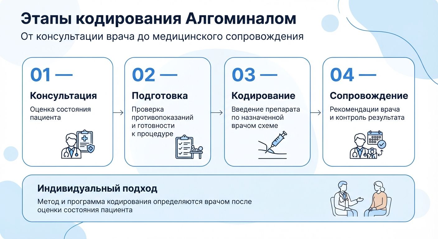 Кодирование препаратом «Алгоминал» в Мурино инфографика