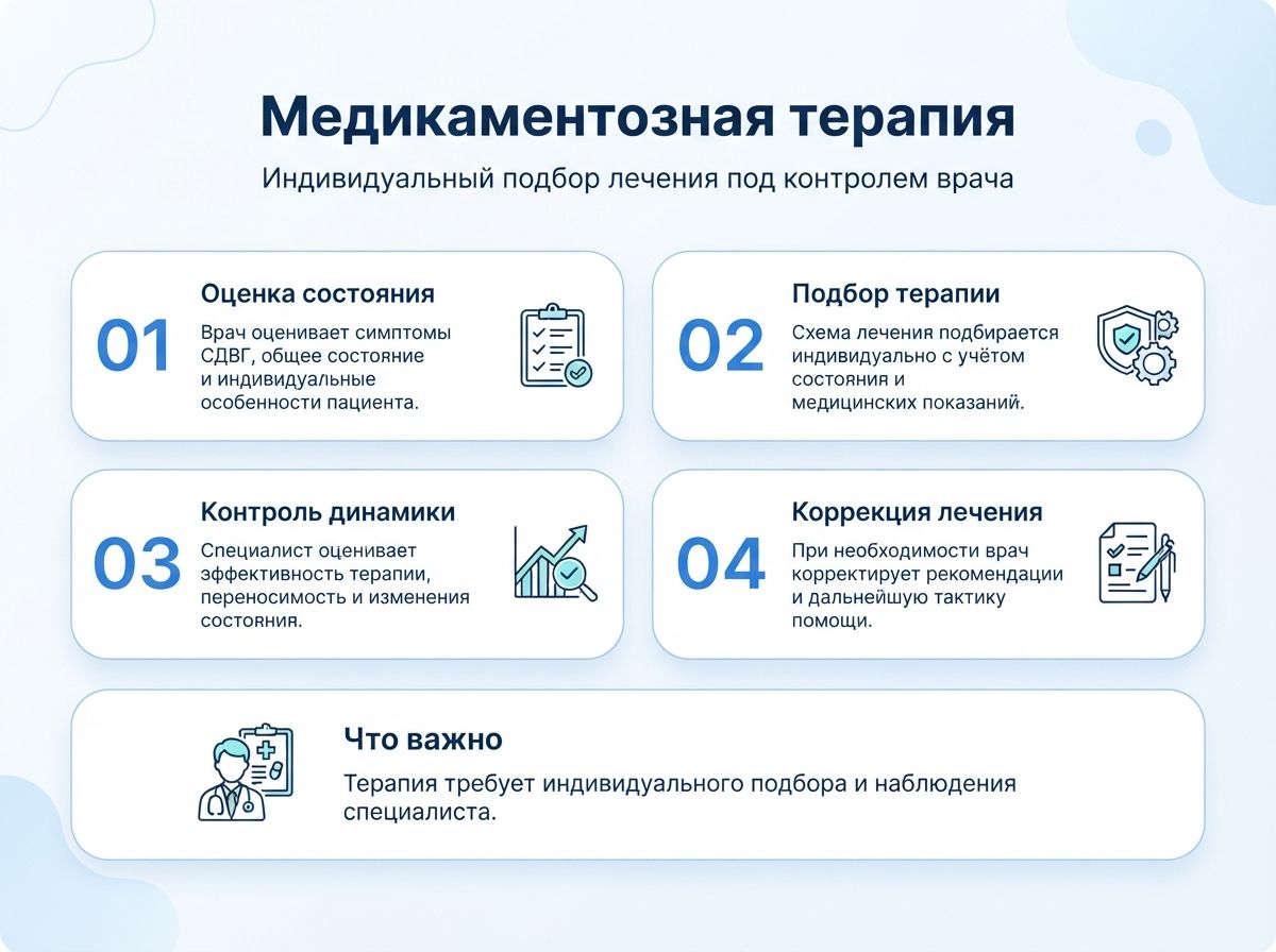 Лечение СДВГ в Мурино у детей и взрослыхинфографика